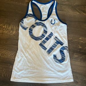 White and Blue Colts Tank Top Nike Dri-Fit Small NFL Woman